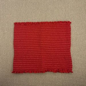 red ribbed brandy melville tube top